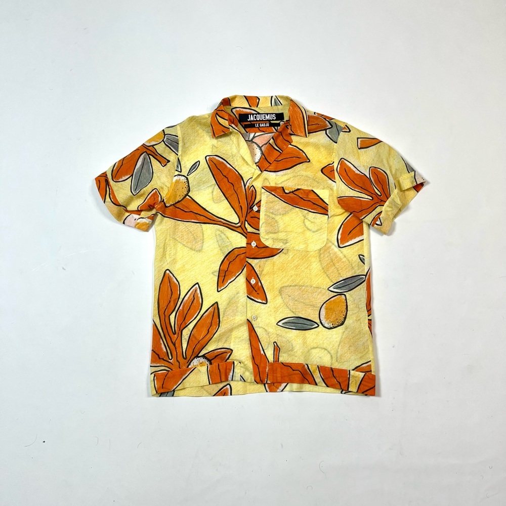 Jacquemus Yellow and Orange Floral Short-Sleeve Button-Down Shirt